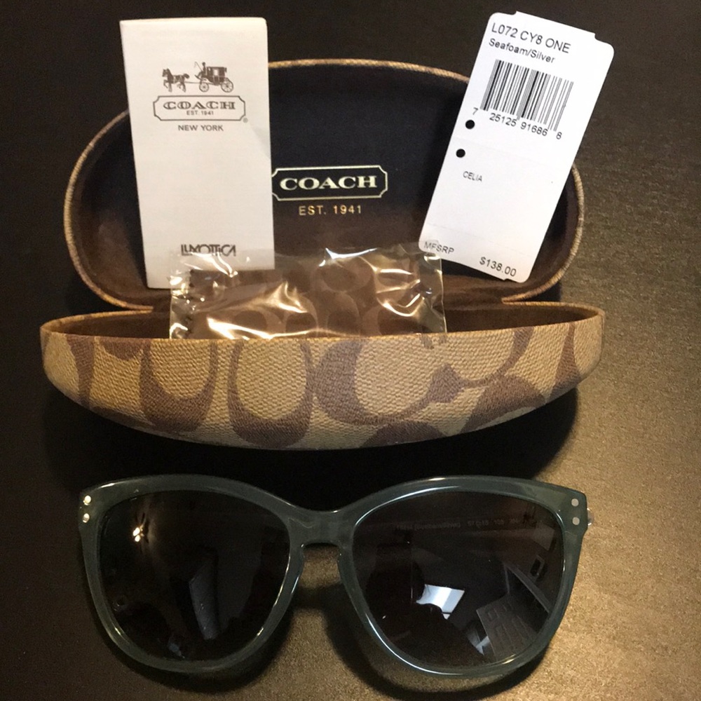 coach light teal/ sea foam sunglasses